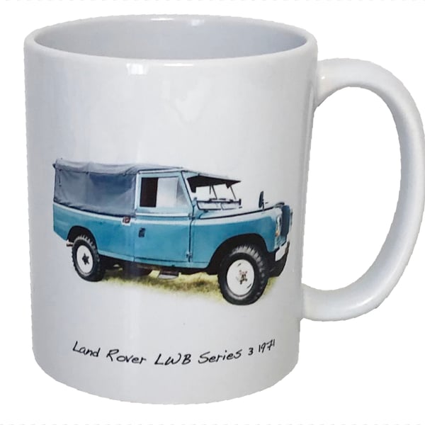Land Rover LWB Series 3 1971 - 11oz Ceramic Mug - The Farmer's Friend