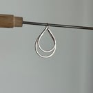Double teardrop hammered effect pendent - Sterling silver 925 