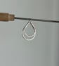 Double teardrop hammered effect pendent - Sterling silver 925 