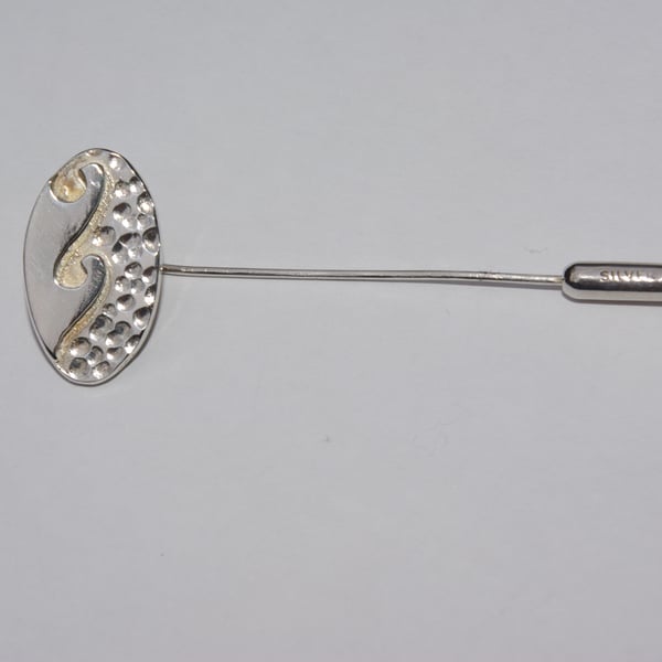 Sterling Silver  Wave Coat Pin