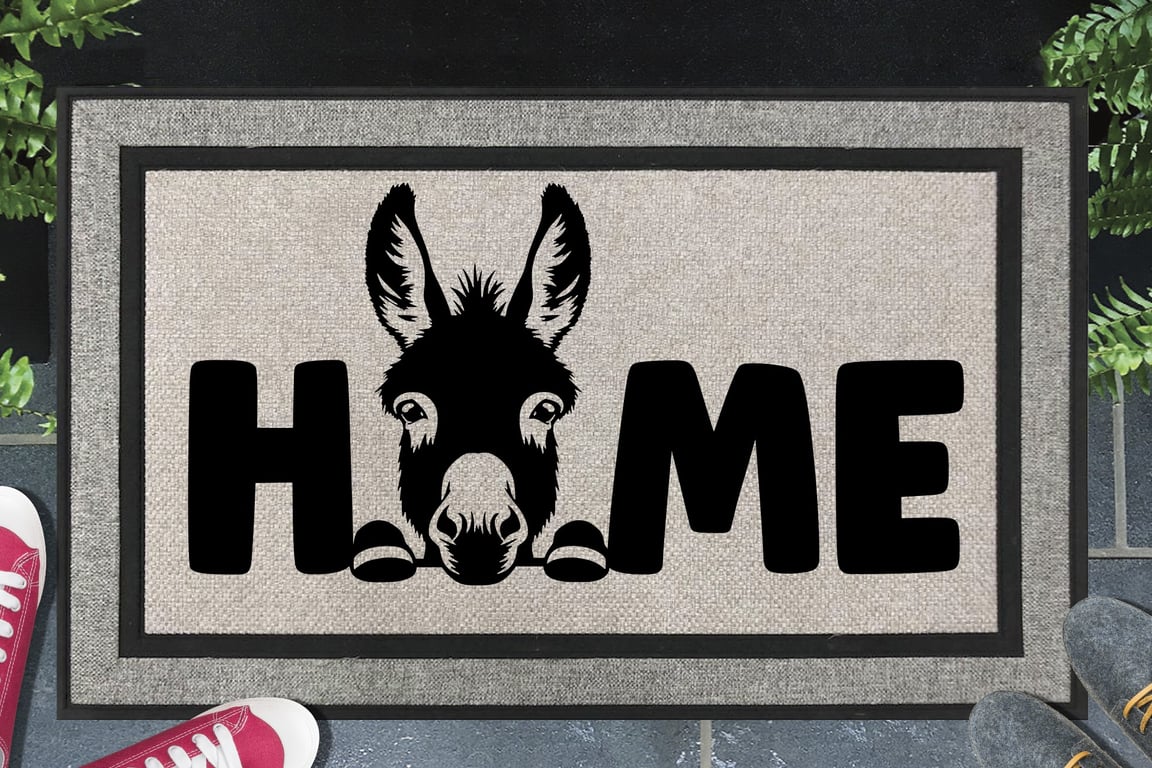 Donkey Home Door Mat No.1 - All Weather Doormat - 45x70cm 