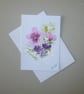 original art hand painted floral greetings card ( ref FA 15 R4 )