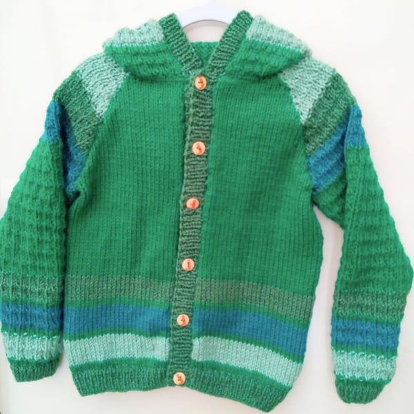 Baby and Child's Hooded Jacket with Car Pattern on Back, Child's Hooded Jacket