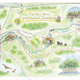 The Mill Trail, Whitchurch Hampshire - Fine Art Print 44cm x 34cm 