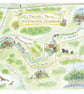 The Mill Trail, Whitchurch Hampshire - Digital Giclee Print. Choice of 2 sizes
