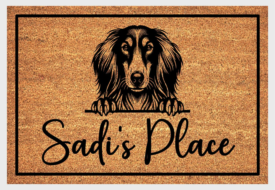 Saluki Door Mat - Personalised Saluki Welcome Mat - 3 Sizes