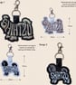 Shih Tzu Keyring - Embroidered Dog Word Art Bag Charm - Image 2
