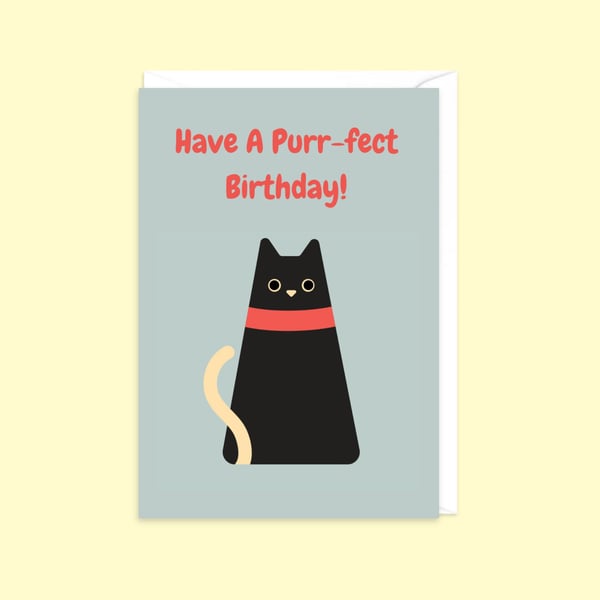 Black Cat Birthday Card: Perfect Greetings Card For a Cat Lover (704)