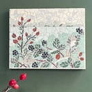 Original Landscape Art - Late Summer Hedgerow Mosaic Wall Plaque