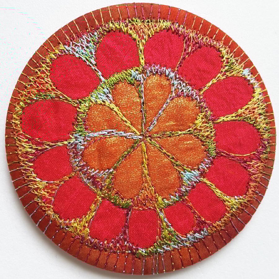 Large Pocket Mirror Handbag Accessories Colourful Free Machine Embroidery