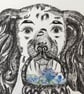 Ink drawing of Staffordshire dog figure - Image 3