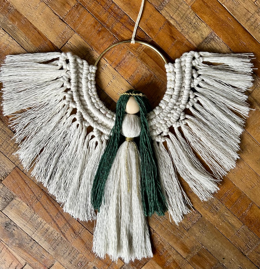 Macrame Christmas Angel Decoration