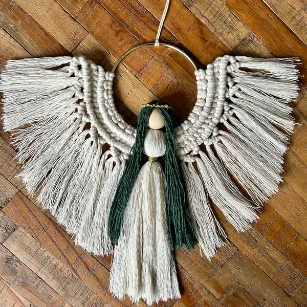 Macrame Christmas Angel Decoration