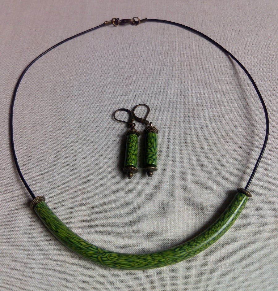 Cane Necklace and Earrings set