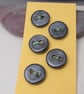 5 Small Round Metallic Ceramic Buttons - Image 3