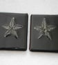 Black fused glass coasters with gold star - Image 1