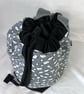 Large Cotton Canvas Drawstring Project Bag Grey Sheep - Image 5