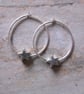 Sterling Silver Hoops with Silver Stars - Image 1