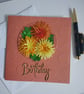 Circle of Chrysanethamums Birthday Card 