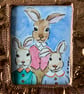 Framed Art - Little Bunnies Family Portrait - Handmade frame and watercolour - Image 3