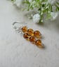 sterling silver amber earrings,  genuine amber drop earrings - Image 4