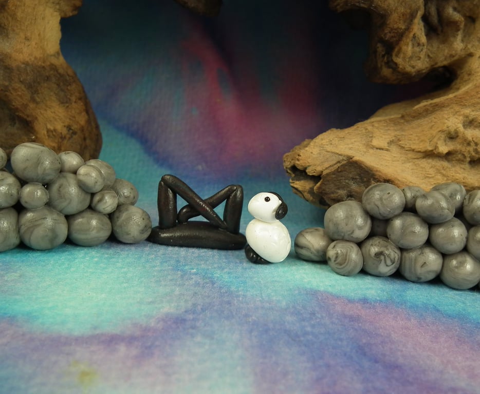 Two drystone walls with gate and lamb OOAK Sculpt