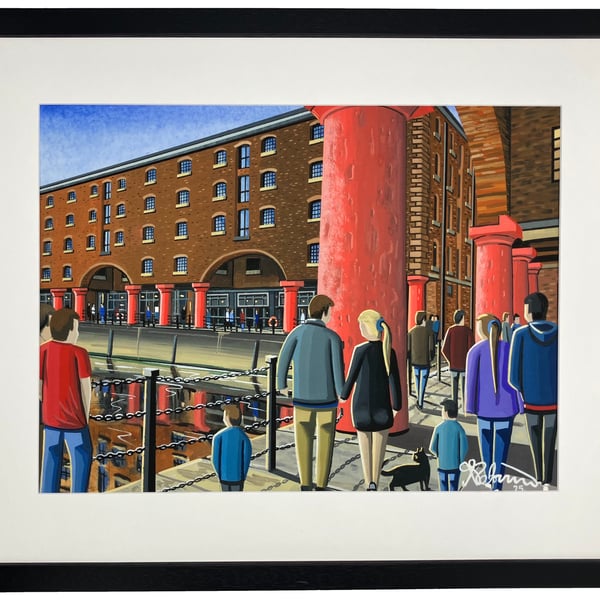 Liverpool Royal Albert Urban Cityscape Docks Art Print 20" x 16" Frame Size