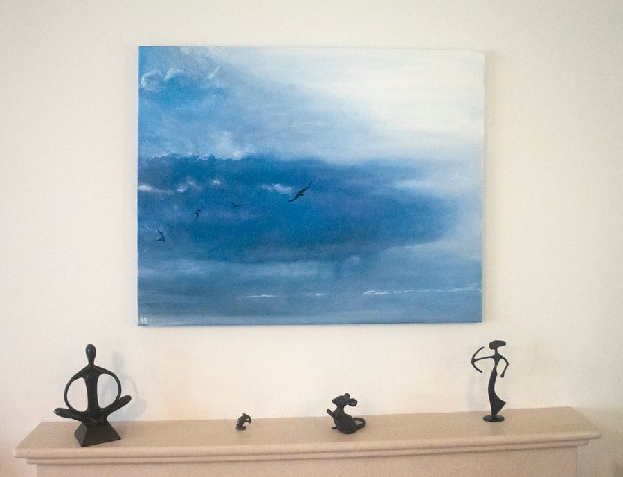 Sky Sailing Oil Painting by Bill Greenhead