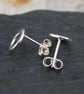 Silver stud earrings circles - Image 2