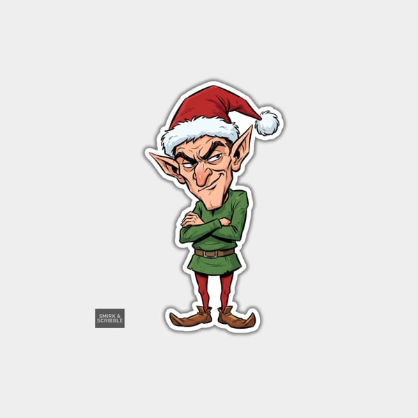 Unique Funny Christmas Sticker Xmas Decal For Adults - Cheeky Elf
