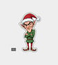 Unique Funny Christmas Sticker Xmas Decal For Adults - Cheeky Elf - Image 1