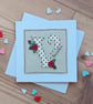 Textile Valentine's Card with Appliqued V