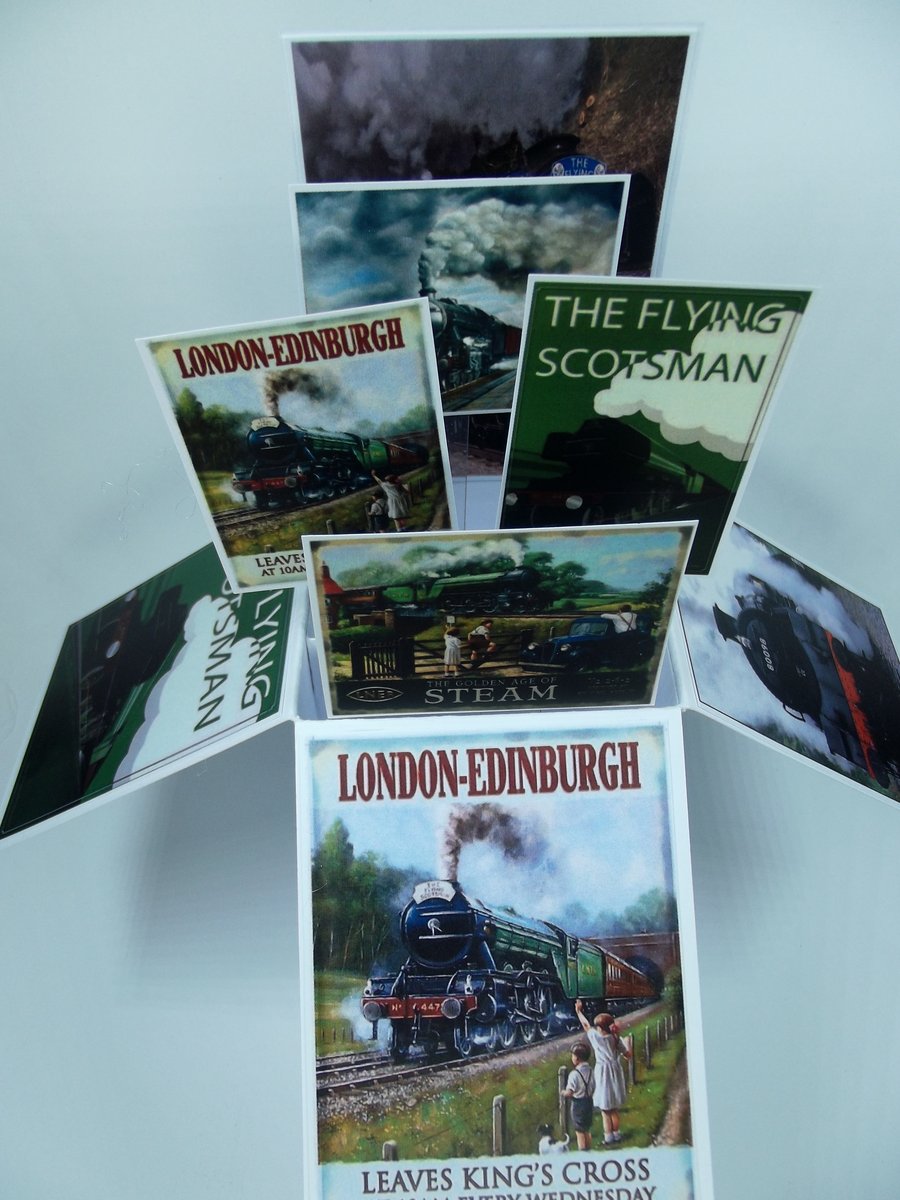 Mens Birthday Card With Steam Trains