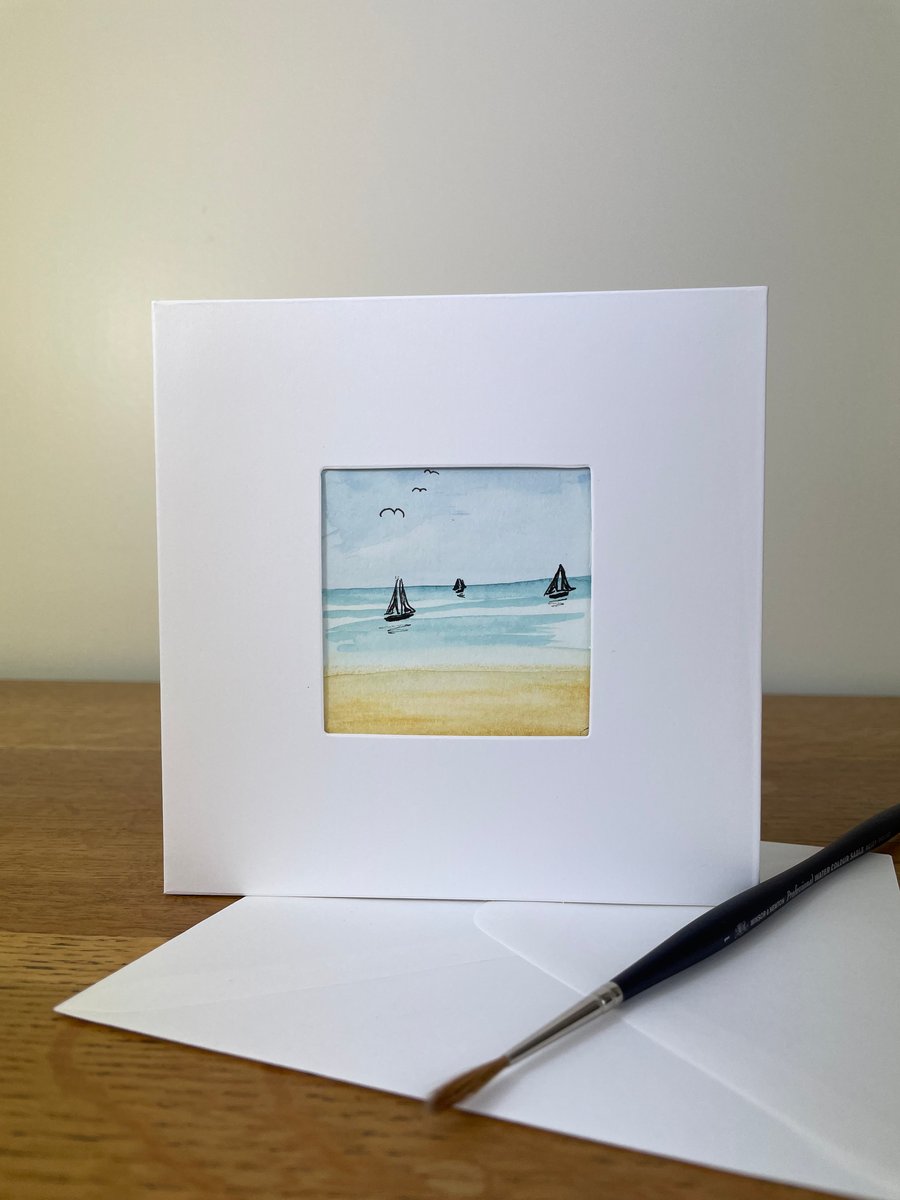 Hand Painted Greetings Card.