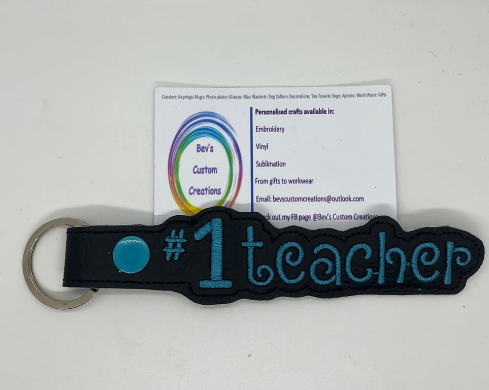 Embroidered Teacher Keyring 