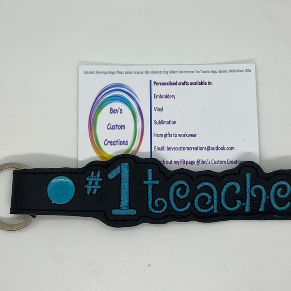 Embroidered Teacher Keyring 