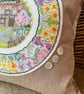 Spring - rescued cross stitch and patchwork cushion - Image 3