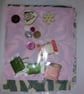 Pink, green and cream slow stitching kit  - Image 3