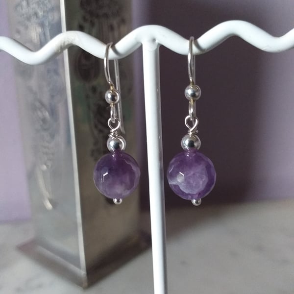 AMETHYST DANGLE EARRINGS - FREE SHIPPING