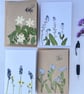 Pack of 4 Handmade Real Pressed Flower Greeting Cards - Image 1