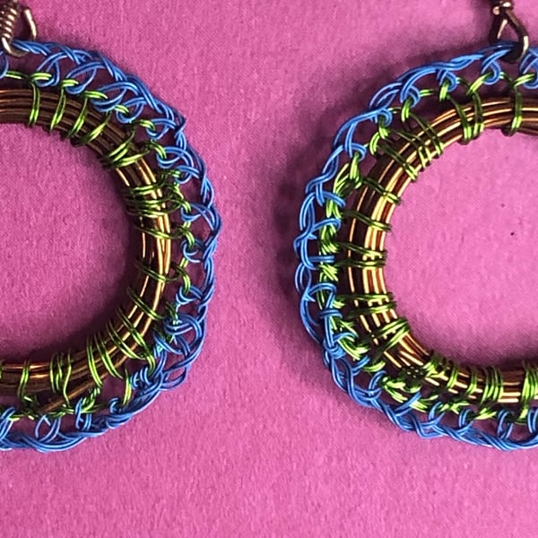 Ring Drop earrings from recycled materials
