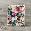 Vintage bark cloth floral purse pouch 