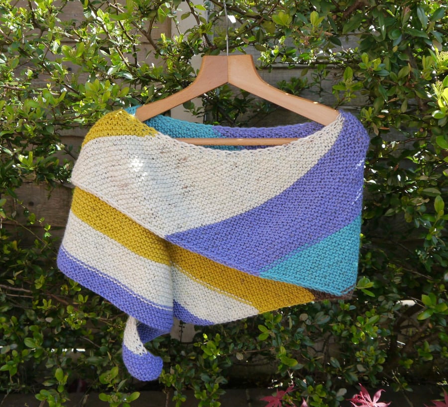 Coastal Hand Knitted Shawl, Summer Wrap