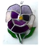 Pansy Suncatcher Stained Glass Purple Flower 012 - Image 3