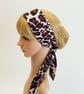Purple animal print self tie hair scarf long headband pin up hair tie bandanna - Image 2