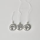 'Three Little Labels Six' - Hanging Decoration