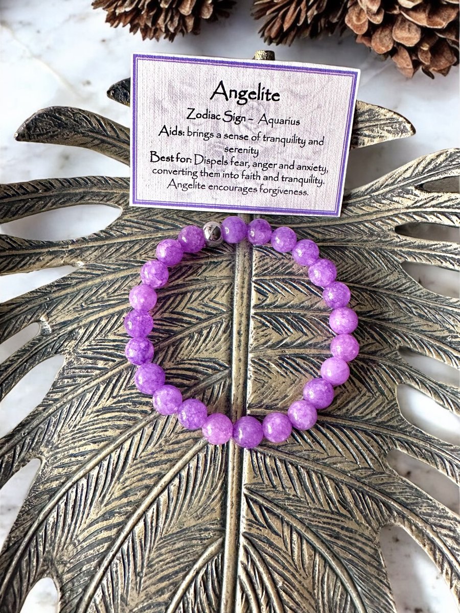 Purple Angelite - Elasticated Bracelet 