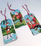 Christmas Gift Tags Golfing Santa - Set of 3 zero waste