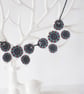Ottoman Inspired Flower Pattern Double Butterfly Ceramic Pendant Necklace - Image 4