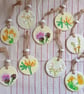Birdsfoot Trefoil clay imprinted and hand painted gift tag  - Image 2